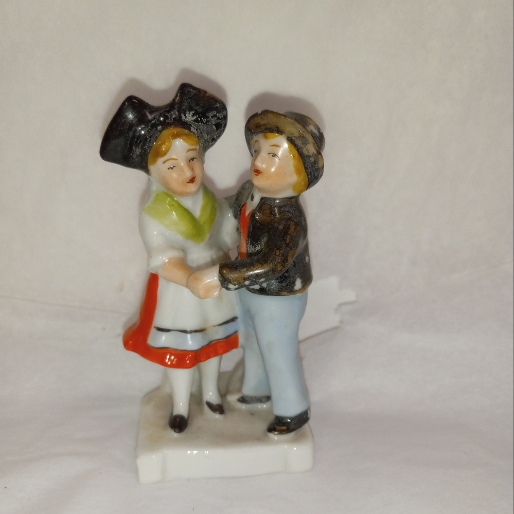 European Male & Female Dancers miniature Porcelian Ceramic